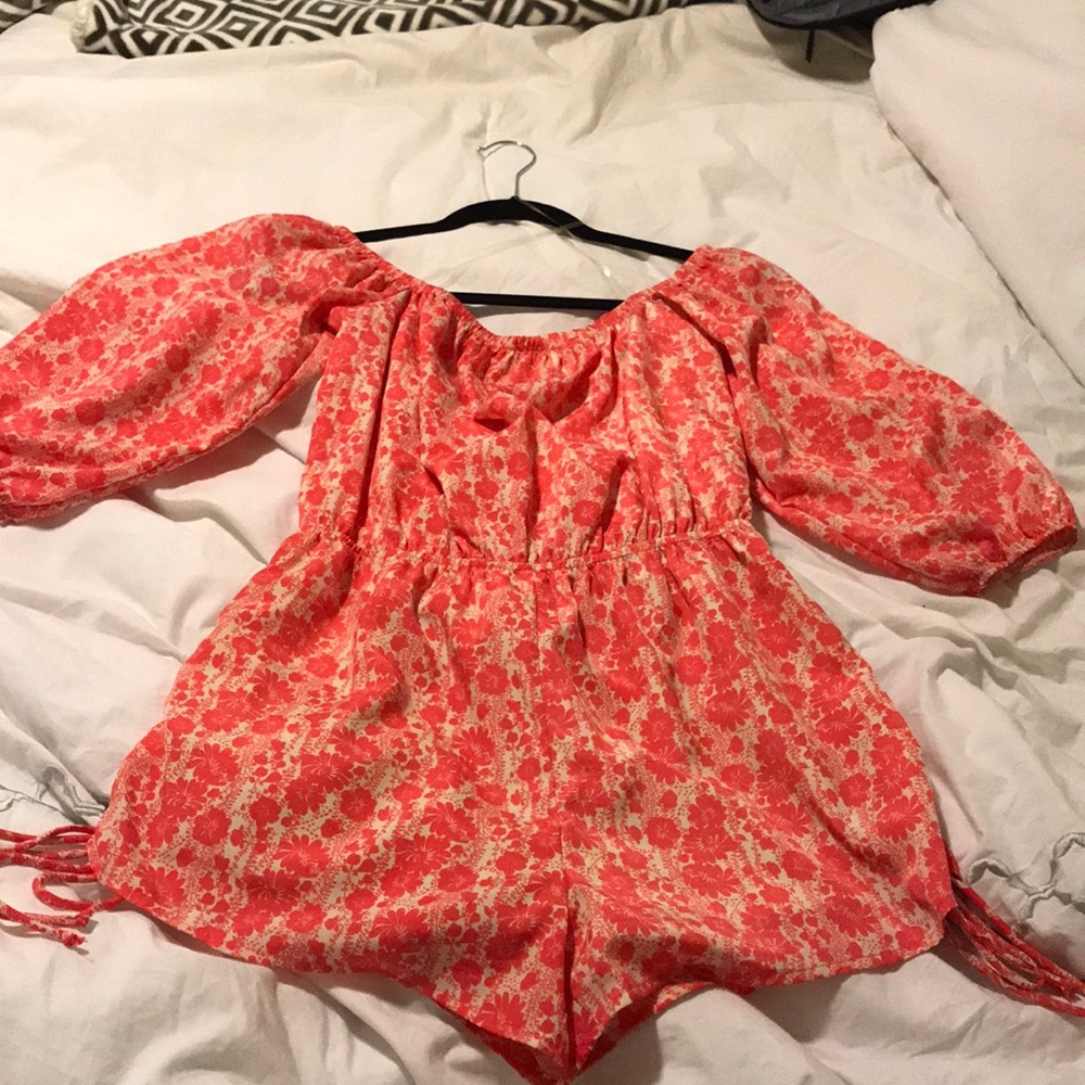Floral off the shoulder romper
